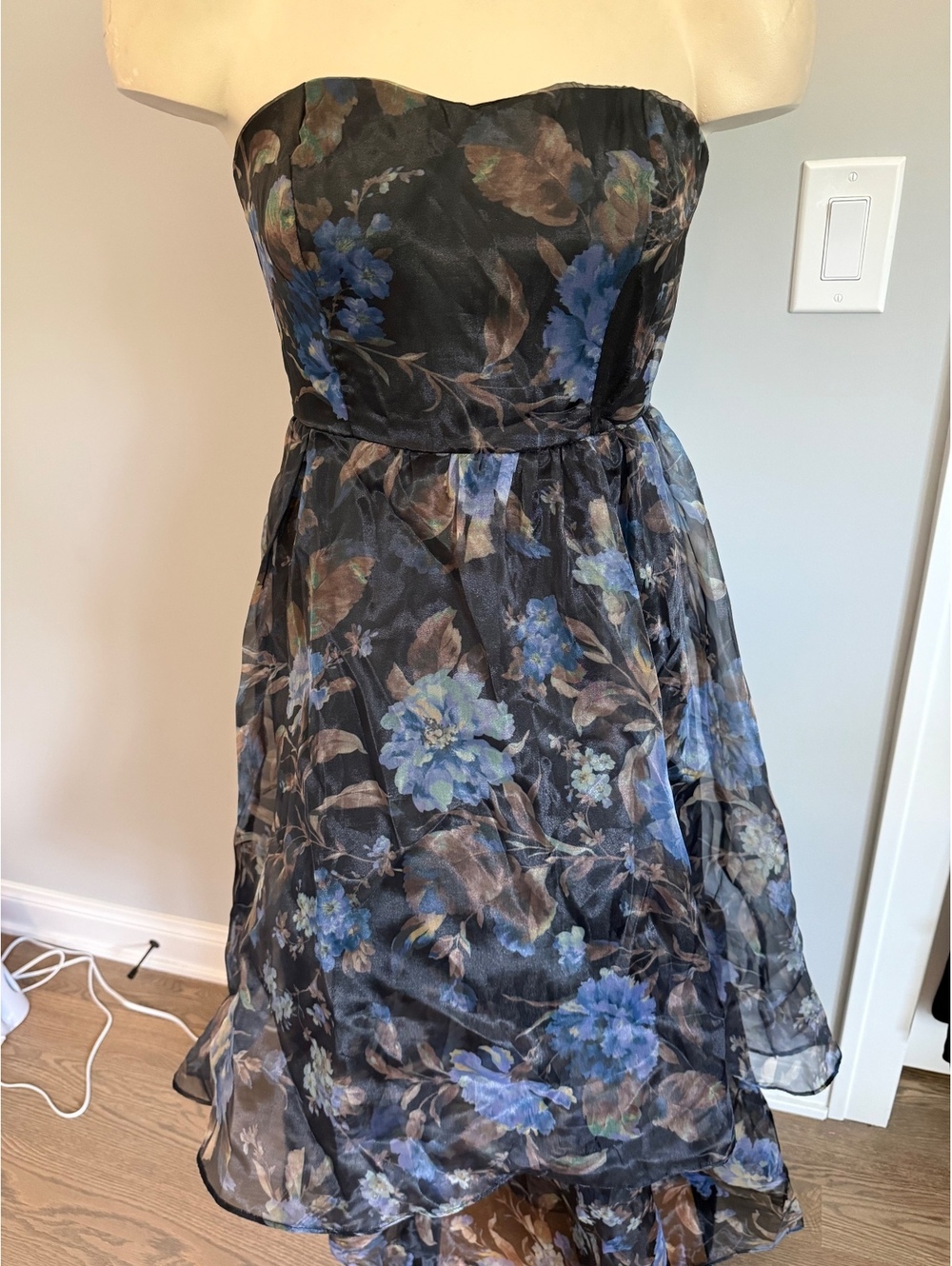 Lulus New Strapless Floral High-Low Dress with Tags - Picture 3 of 15
